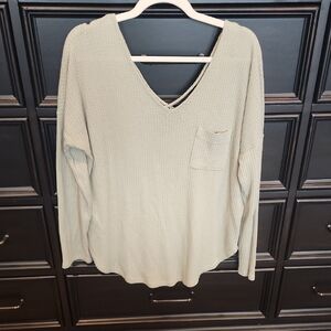 Cherish Cream Relaxed V-Neck Shirt